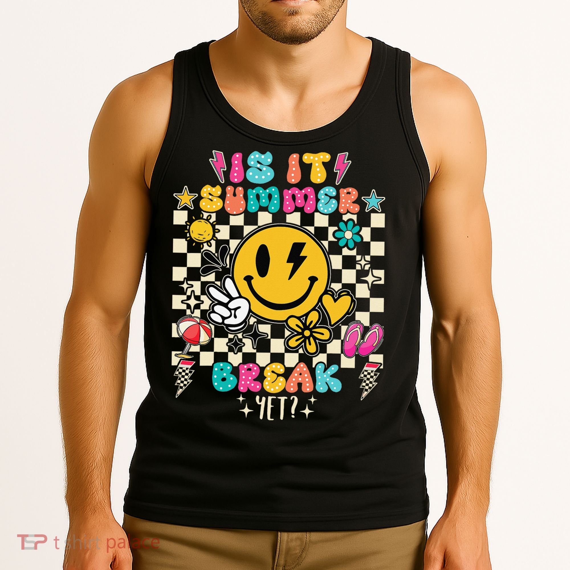 Is It Summer Break Yet Teacher Groovy Tank Top