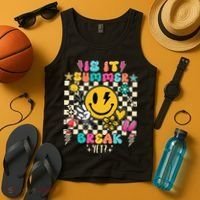 Is It Summer Break Yet Teacher Groovy Tank Top thumb 4