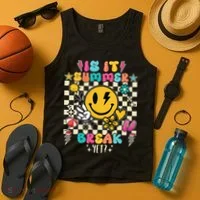 Is It Summer Break Yet Teacher Groovy Tank Top thumb 4