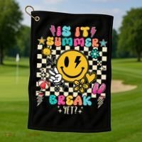 Is It Summer Break Yet Teacher Groovy Golf Towel thumb 1