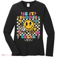 Is It Summer Break Yet Teacher Groovy Women's Long Sleeve Shirt thumb 0