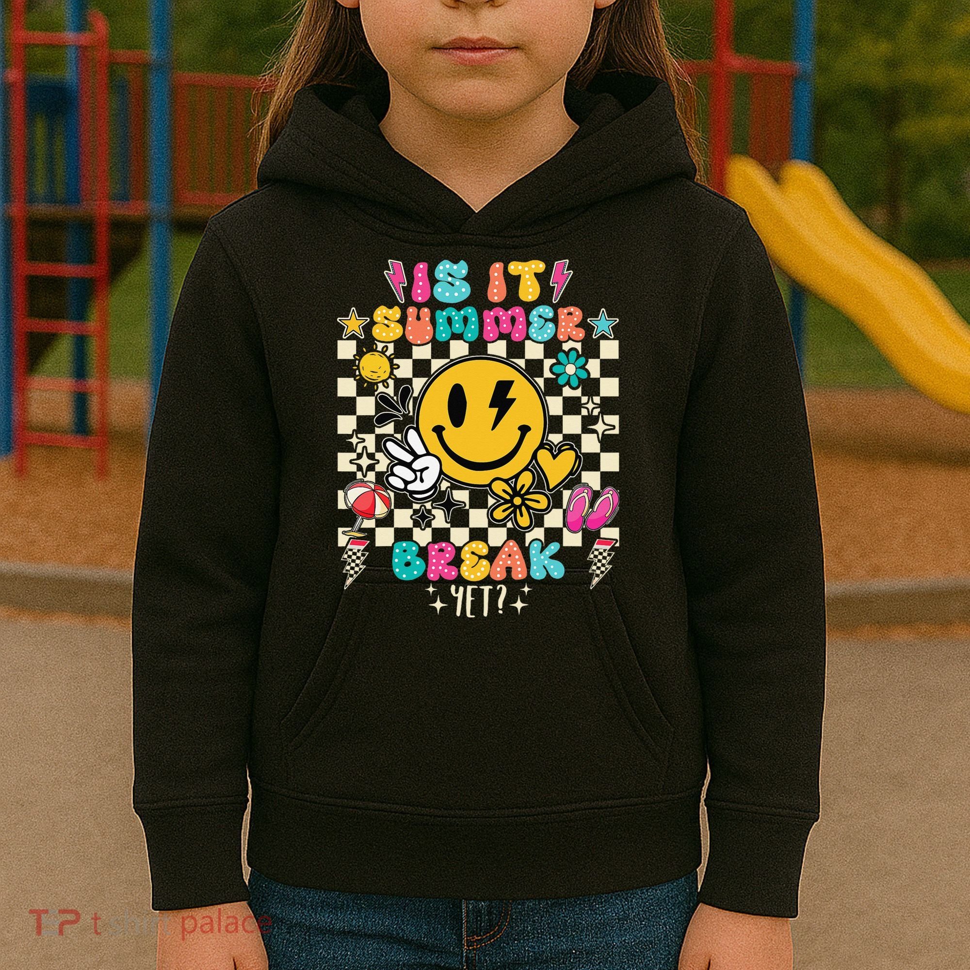 Is It Summer Break Yet Teacher Groovy Kids Hoodie