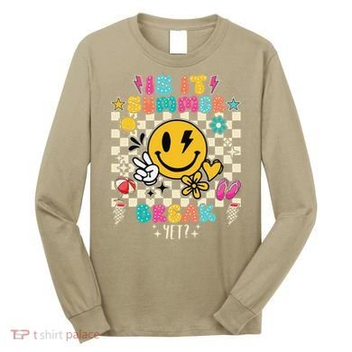 Is It Summer Break Yet Teacher Groovy Long Sleeve Shirt