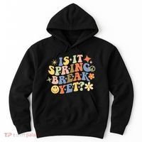 Is It Spring Break Yet? Groovy Retro Vacation Teacher Flower Hoodie thumb 0