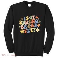 Is It Spring Break Yet? Groovy Retro Vacation Teacher Flower Sweatshirt thumb 0