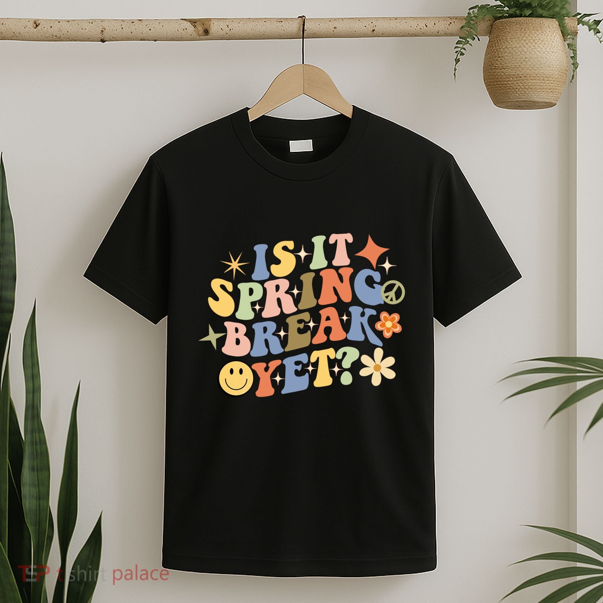 Is It Spring Break Yet? Groovy Retro Vacation Teacher Flower T-Shirt