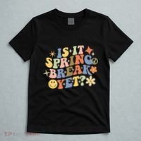 Is It Spring Break Yet? Groovy Retro Vacation Teacher Flower T-Shirt thumb 5