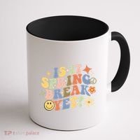 Is It Spring Break Yet? Groovy Retro Vacation Teacher Flower Coffee Mug thumb 1