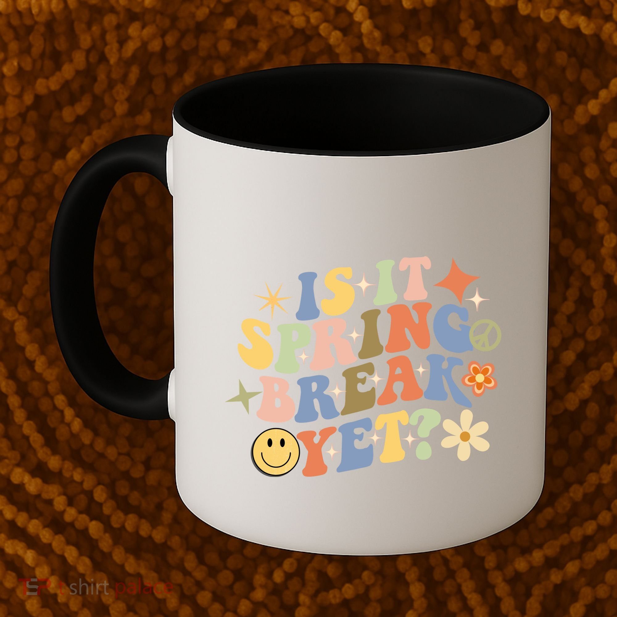 Is It Spring Break Yet? Groovy Retro Vacation Teacher Flower Coffee Mug