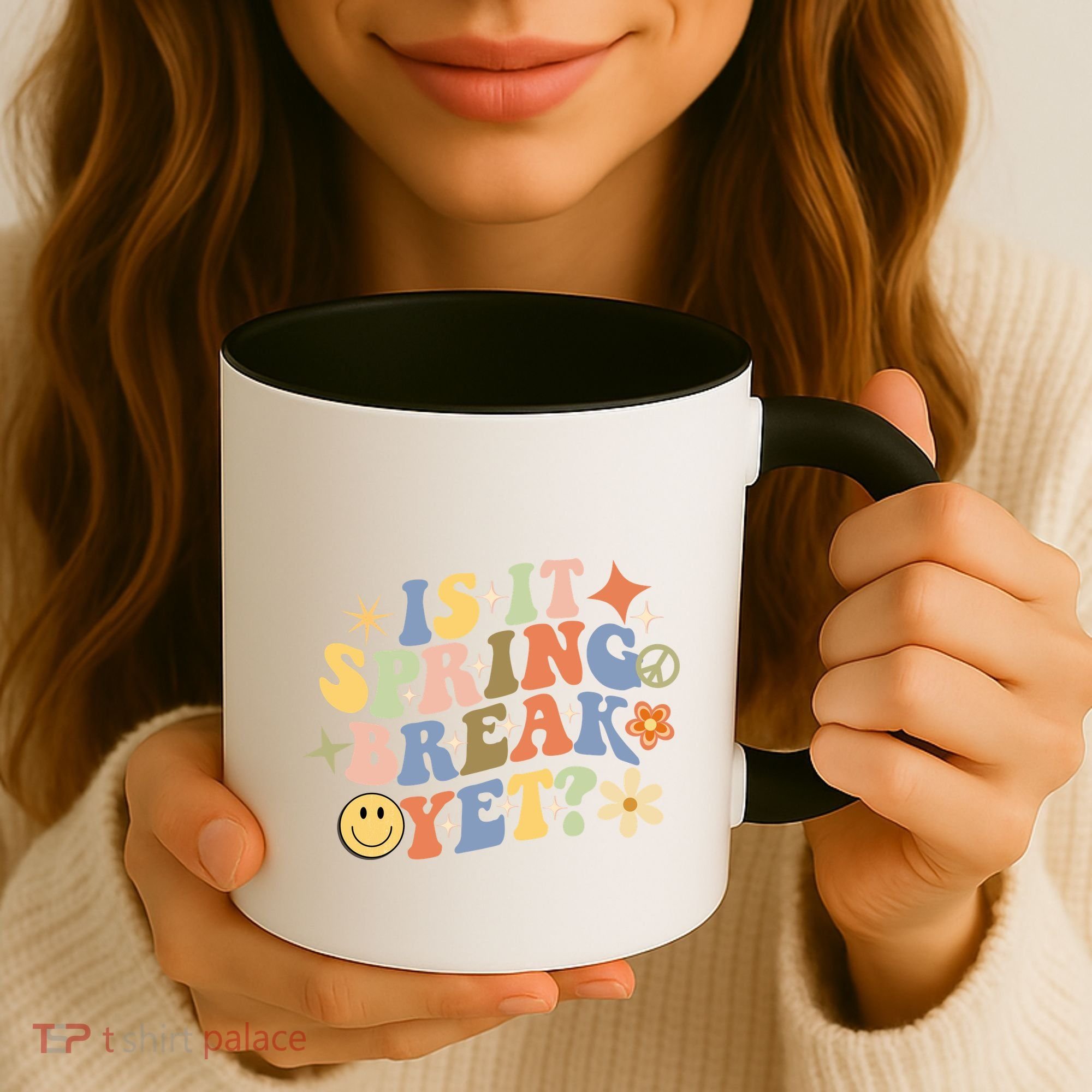 Is It Spring Break Yet? Groovy Retro Vacation Teacher Flower Coffee Mug