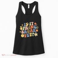 Is It Spring Break Yet? Groovy Retro Vacation Teacher Flower Women's Tank Top thumb 0