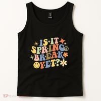 Is It Spring Break Yet? Groovy Retro Vacation Teacher Flower Tank Top thumb 2