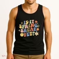 Is It Spring Break Yet? Groovy Retro Vacation Teacher Flower Tank Top thumb 3