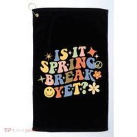 Is It Spring Break Yet? Groovy Retro Vacation Teacher Flower Golf Towel thumb 0