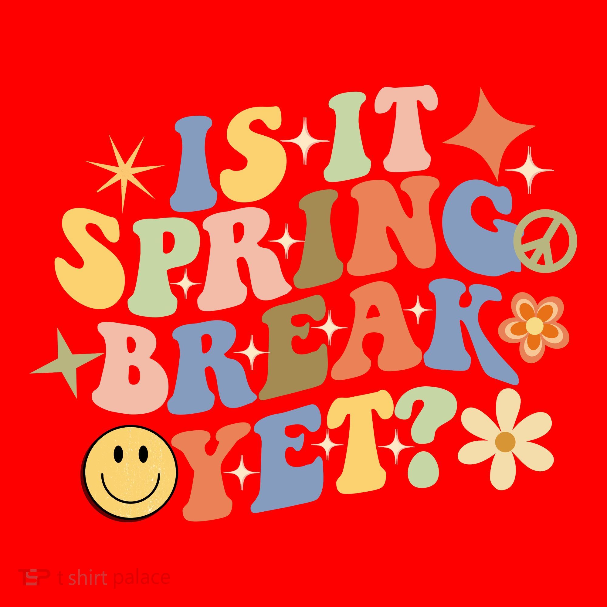 Is It Spring Break Yet? Groovy Retro Vacation Teacher Flower Santa Hat