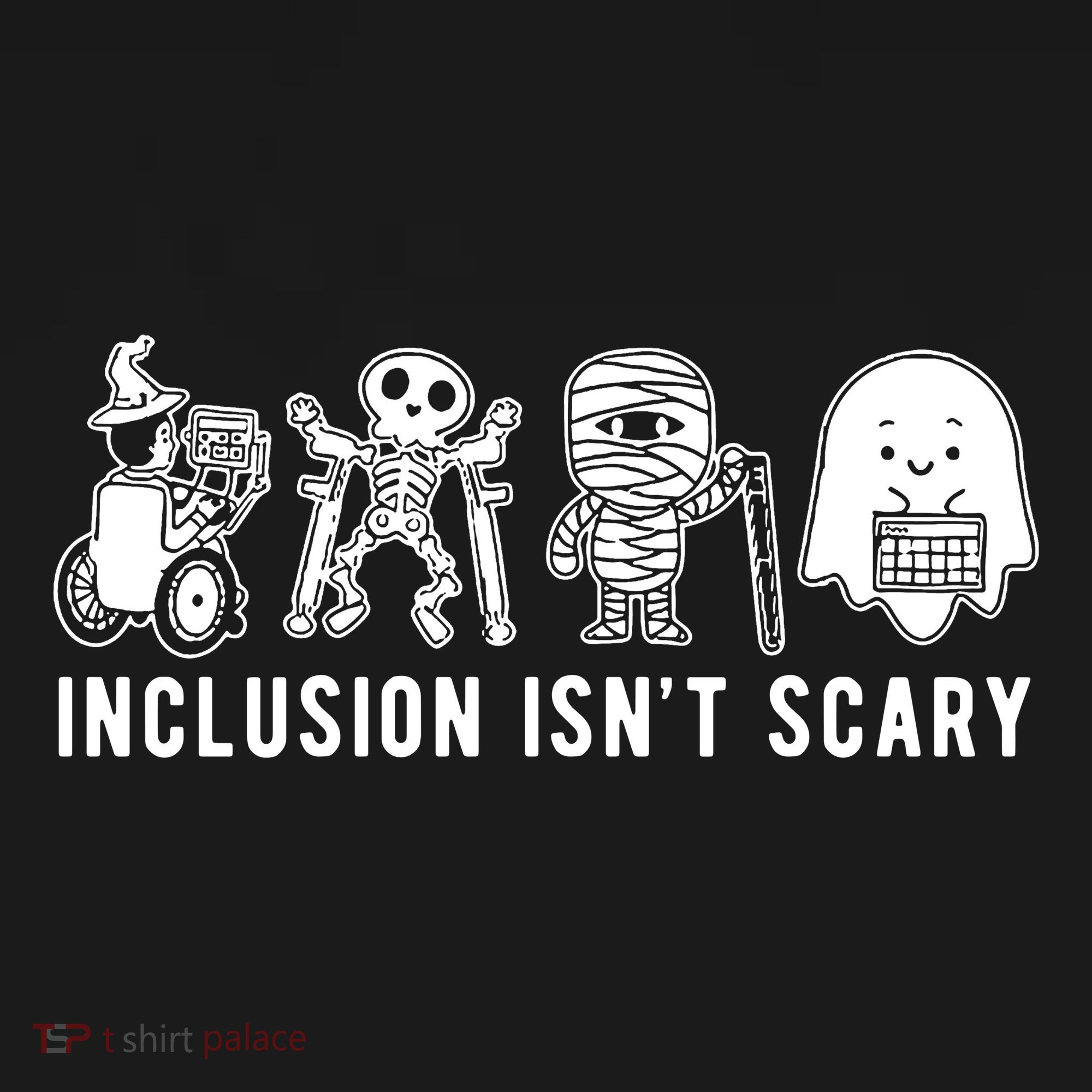 Inclusion Isnt Scary Teacher Skeleton Ghost Cute Halloween Apron