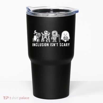 Inclusion Isnt Scary Teacher Skeleton Ghost Cute Halloween Tumbler