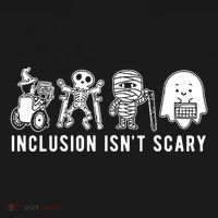 Inclusion Isnt Scary Teacher Skeleton Ghost Cute Halloween Mousepad thumb 1
