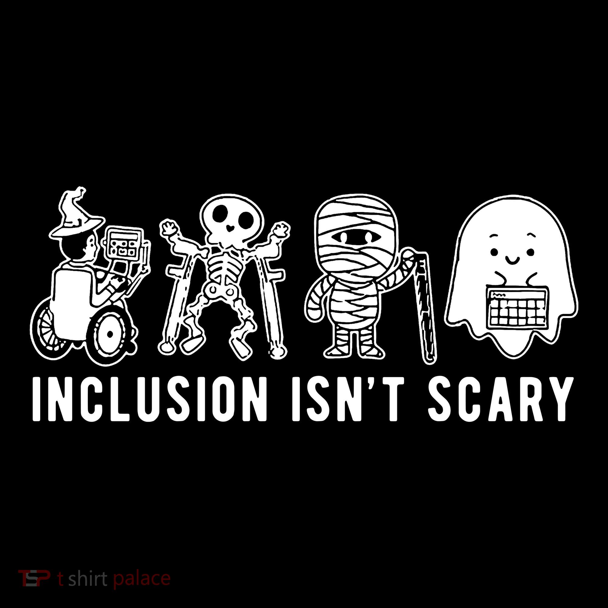 Inclusion Isnt Scary Teacher Skeleton Ghost Cute Halloween Ornament