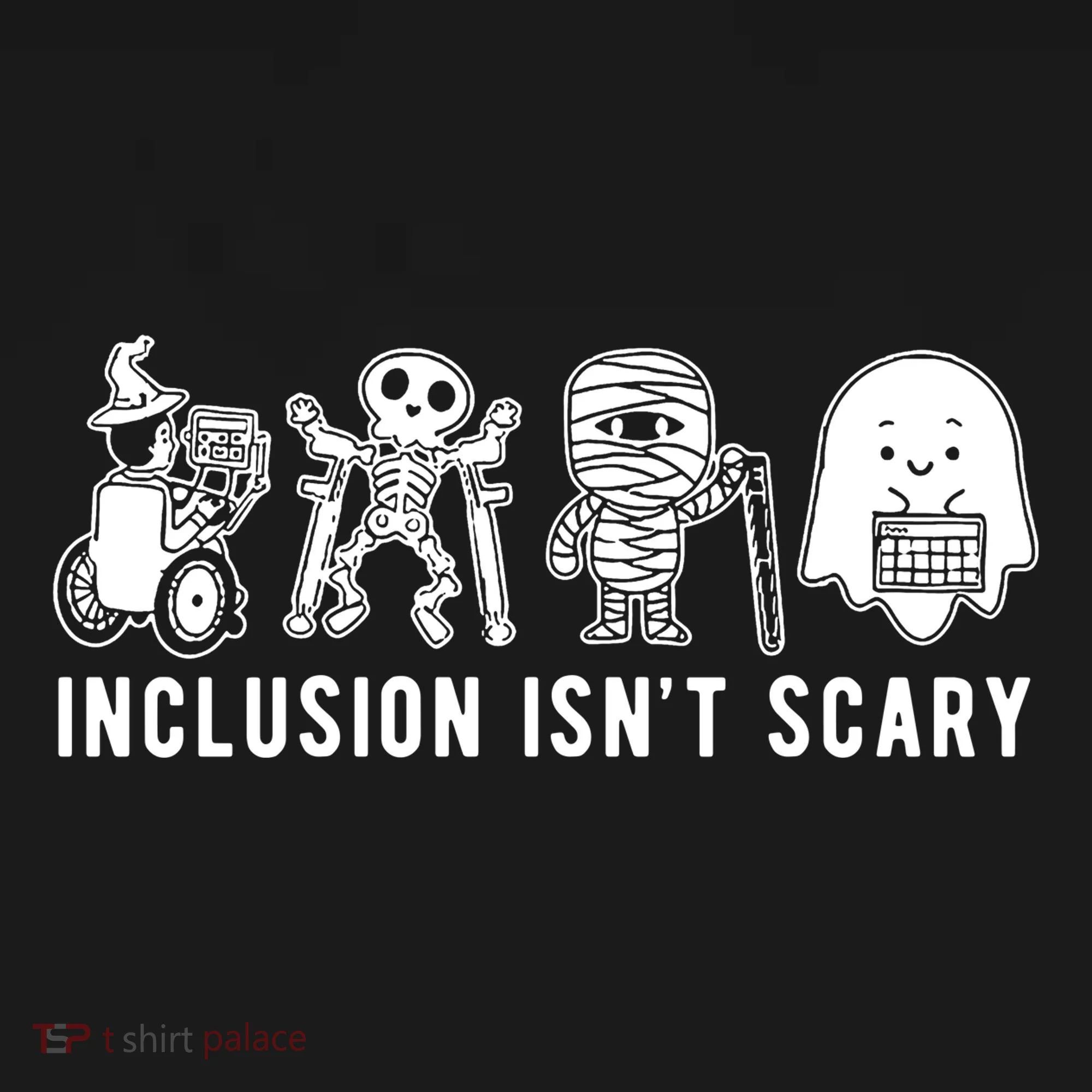 Inclusion Isnt Scary Teacher Skeleton Ghost Cute Halloween Ornament
