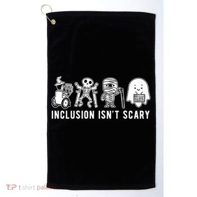 Inclusion Isnt Scary Teacher Skeleton Ghost Cute Halloween Golf Towel