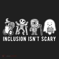Inclusion Isnt Scary Teacher Skeleton Ghost Cute Halloween Golf Towel thumb 3