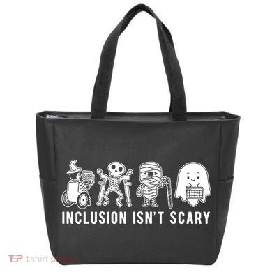 Inclusion Isnt Scary Teacher Skeleton Ghost Cute Halloween Tote Bag