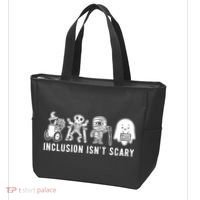 Inclusion Isnt Scary Teacher Skeleton Ghost Cute Halloween Tote Bag thumb 3