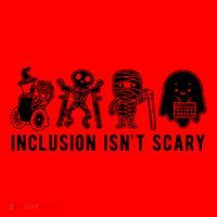 Inclusion Isnt Scary Teacher Skeleton Ghost Cute Halloween Santa Hat thumb 1