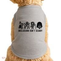 Inclusion Isnt Scary Teacher Skeleton Ghost Cute Halloween Doggie Tank thumb 0
