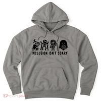 Inclusion Isnt Scary Teacher Skeleton Ghost Cute Halloween Hoodie thumb 0