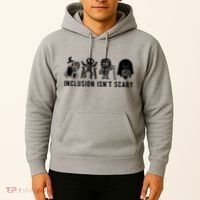 Inclusion Isnt Scary Teacher Skeleton Ghost Cute Halloween Hoodie thumb 2