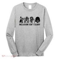 Inclusion Isnt Scary Teacher Skeleton Ghost Cute Halloween Long Sleeve Shirt thumb 0