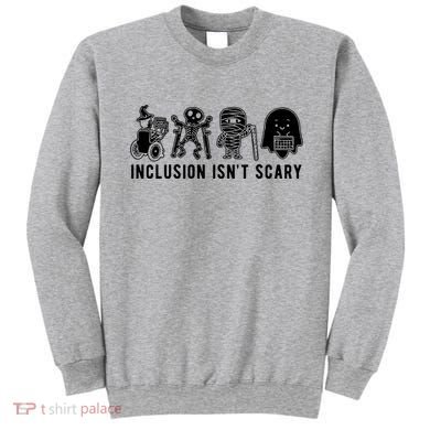 Inclusion Isnt Scary Teacher Skeleton Ghost Cute Halloween Sweatshirt