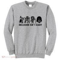 Inclusion Isnt Scary Teacher Skeleton Ghost Cute Halloween Sweatshirt thumb 0