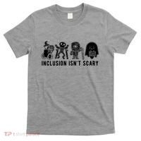 Inclusion Isnt Scary Teacher Skeleton Ghost Cute Halloween T-Shirt thumb 0