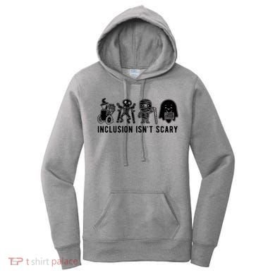 Inclusion Isnt Scary Teacher Skeleton Ghost Cute Halloween Women's Hoodie