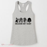 Inclusion Isnt Scary Teacher Skeleton Ghost Cute Halloween Women's Tank Top thumb 0