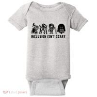Inclusion Isnt Scary Teacher Skeleton Ghost Cute Halloween Baby Bodysuit thumb 0