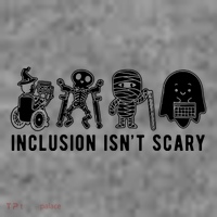Inclusion Isnt Scary Teacher Skeleton Ghost Cute Halloween Toddler Hoodie thumb 2