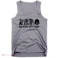 Inclusion Isnt Scary Teacher Skeleton Ghost Cute Halloween Tank Top thumb 0