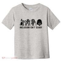 Inclusion Isnt Scary Teacher Skeleton Ghost Cute Halloween Toddler T-Shirt thumb 0