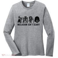 Inclusion Isnt Scary Teacher Skeleton Ghost Cute Halloween Women's Long Sleeve Shirt thumb 0