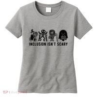 Inclusion Isnt Scary Teacher Skeleton Ghost Cute Halloween Women's T-Shirt thumb 0