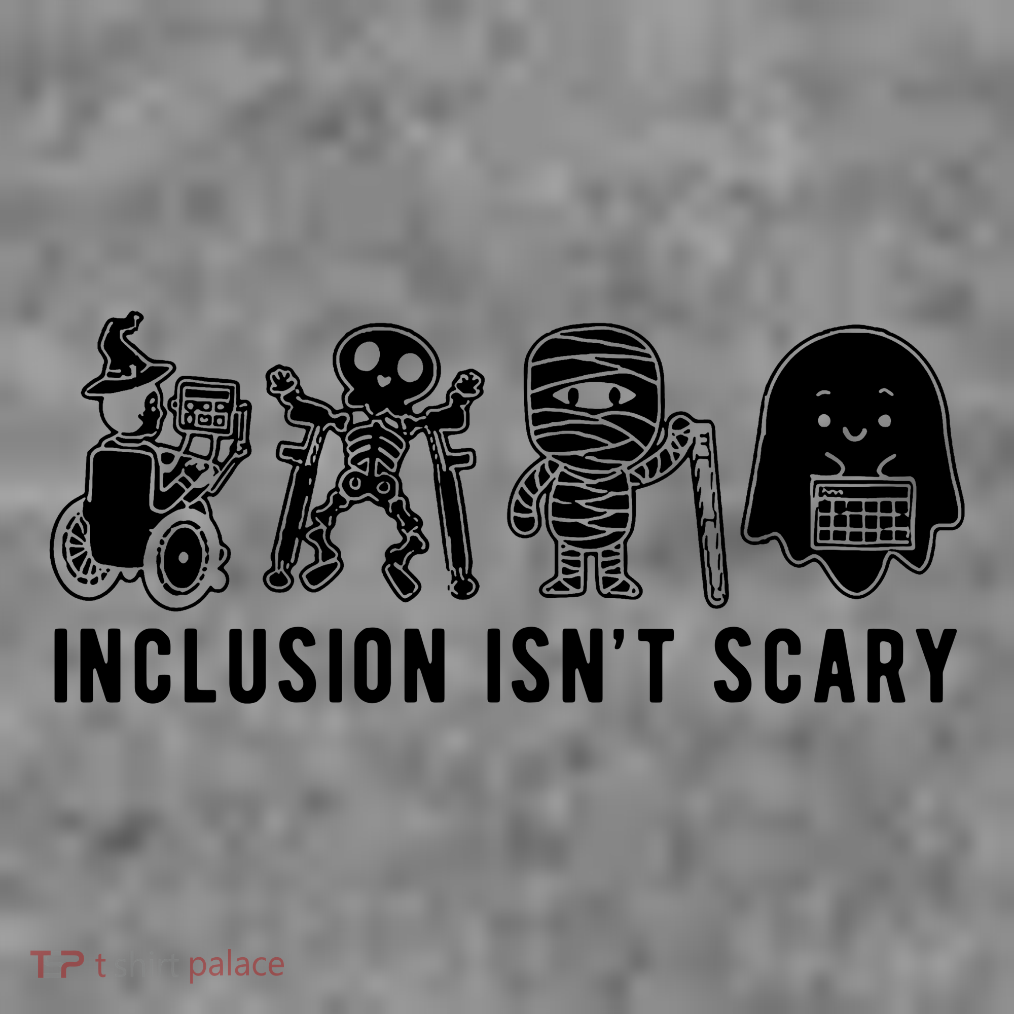 Inclusion Isnt Scary Teacher Skeleton Ghost Cute Halloween Kids Hoodie