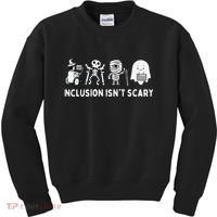 Inclusion Isnt Scary SLP Halloween Sped Teacher Inclusion Kids Sweatshirt thumb 0