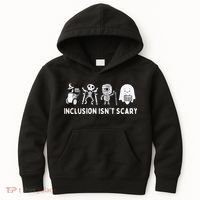 Inclusion Isnt Scary SLP Halloween Sped Teacher Inclusion Kids Hoodie thumb 0
