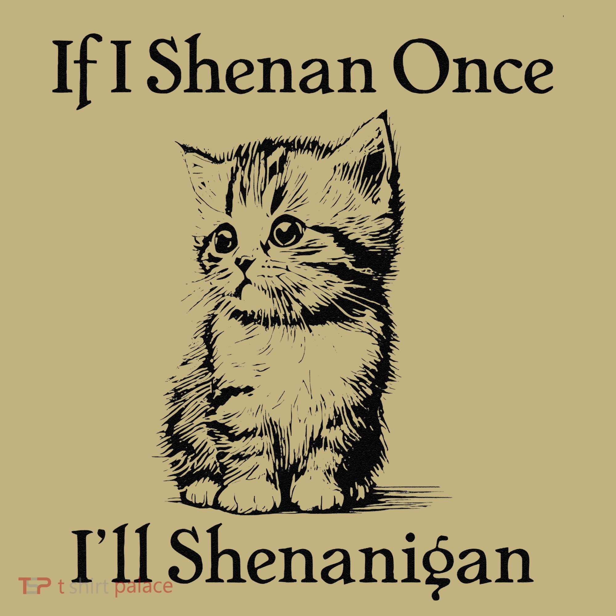If I Shenan Once ILl Shenanigan Cute Cat St Patricks Day Button