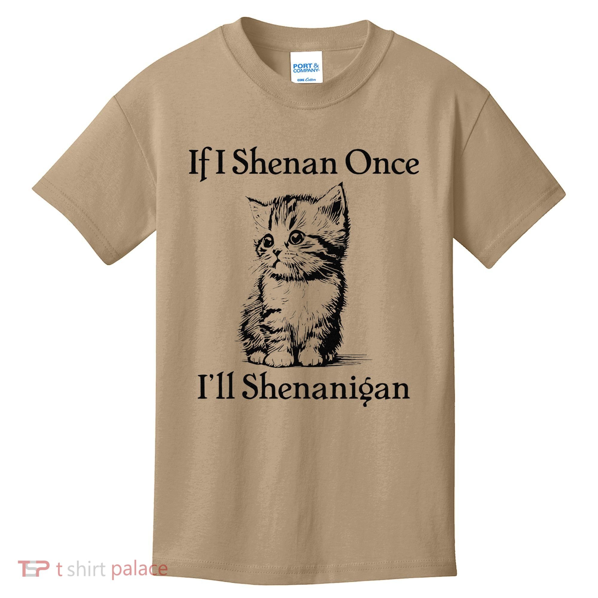 If I Shenan Once ILl Shenanigan Cute Cat St Patricks Day Kids T-Shirt