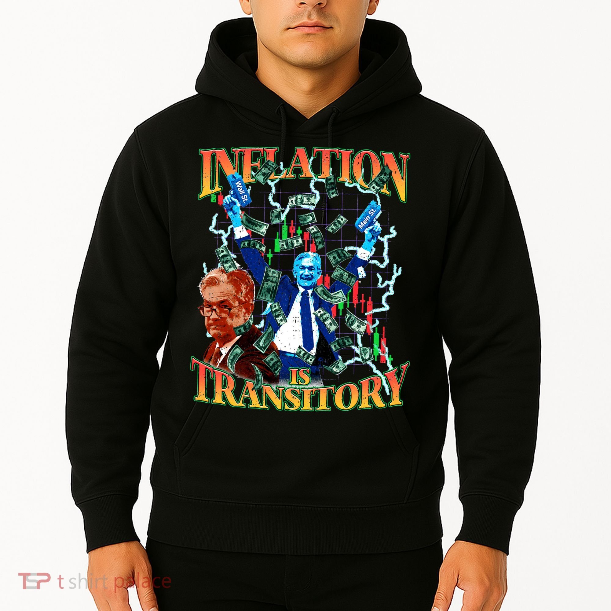 Inflation Is Transitory  90s Bootleg Merch Style JPOW  Hoodie